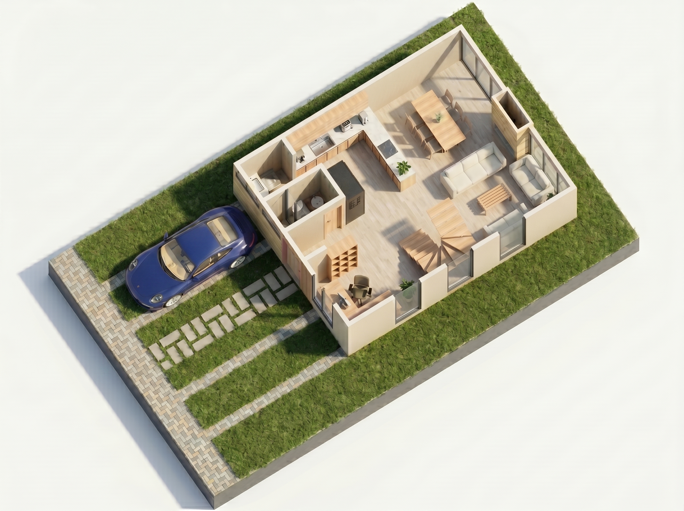Planta arquitectónica casa campestre Tipo 2 Familiar 125 m² en Condominio Arrayanes Cundinamarca